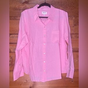 Candace Cameron Bure Pink Button Down Shirt